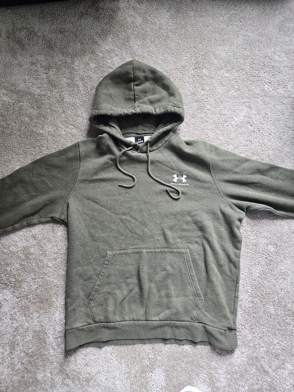Under Armour Olive Green Pullover Hoodie with Logo